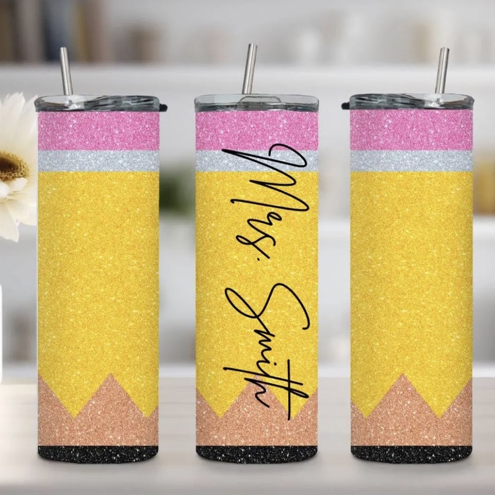Pencil Teacher Design Tumblers